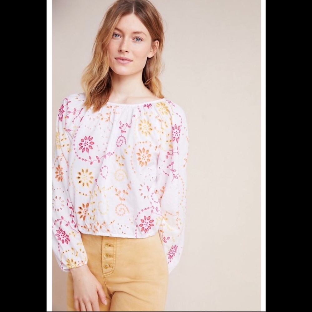 Anthropologie Addison Eyelet blouse